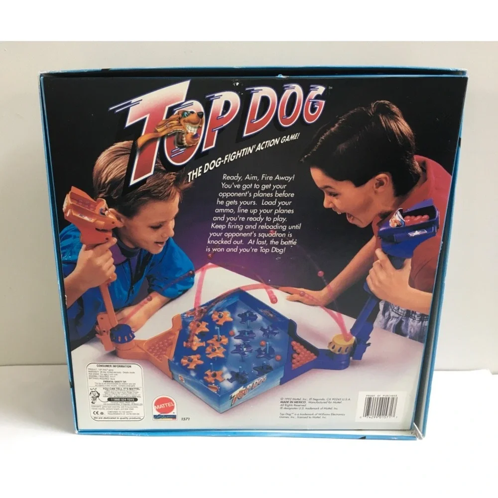 MATTEL - TOP DOG -  Dog Fightin  ACTION GAME 1992 Incomplete For Parts Only